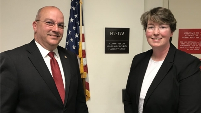 Joe Collins and Christiana Halsey at the offices of the House Committee on Homeland Security Joe Collins and Christiana Halsey at the offices of the House Committee on Homeland Security